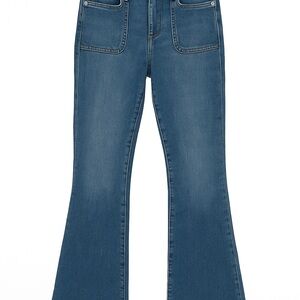 Veronica Beard Blue Flare Wide Leg Jeans